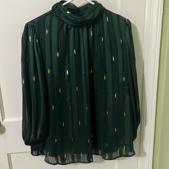 BEAUTIFUL NWT Zac & Rachel top. Emerald Green with gold accents. Size XL - Picture 1 of 8